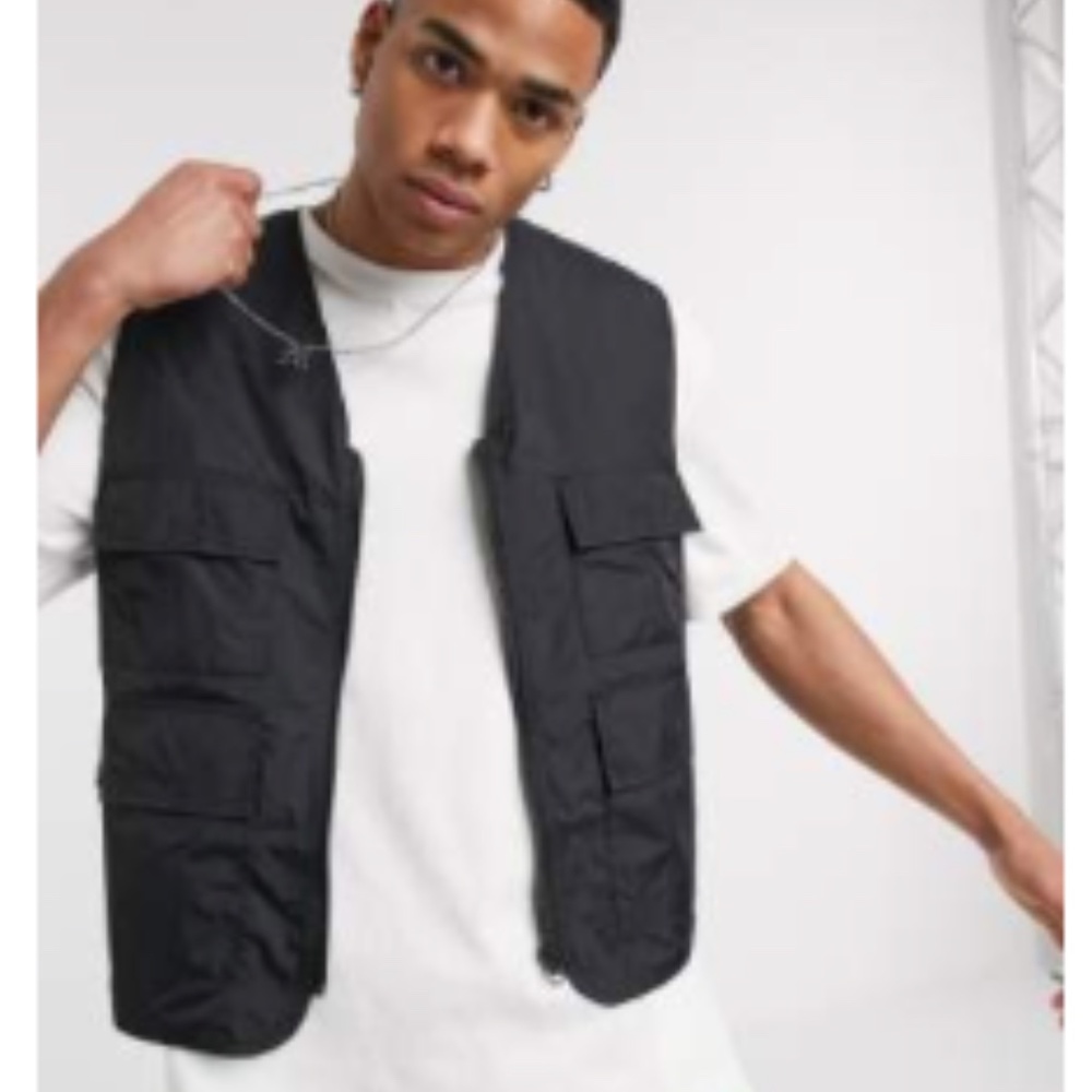ASOS design black Utility Vest size Medium